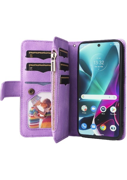 Motorola Kenar S30 Dokuz Kart Yuvaları Fermuar Cüzdan Tarzı Iki Renkli (Yurt Dışından)