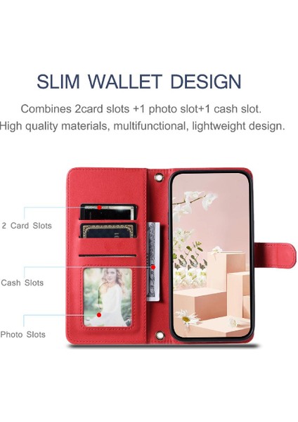 Telefon Kılıfı Için Xiaomi Redmi 12 4g El Kayışı Kart Yuvaları Tutucu Flip Folio (Yurt Dışından)