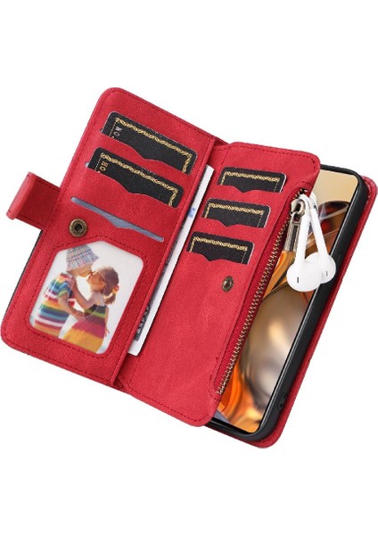 Xiaomi 11T/11T Pro Dokuz Kart Yuvaları Fermuar Cüzdan Tarzı Kickstand (Yurt Dışından)