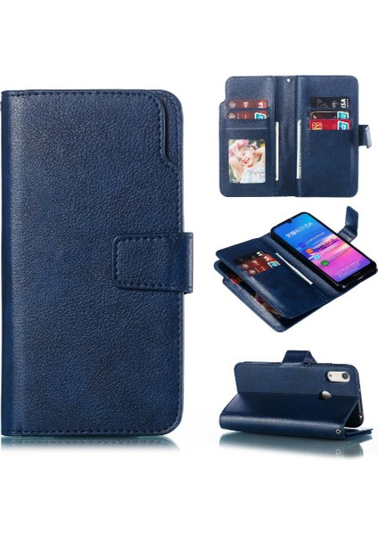 Huawei Y6 2019 Cüzdan Manyetik 9 Kart Yuvaları Pu Deri Kickstand (Yurt Dışından)