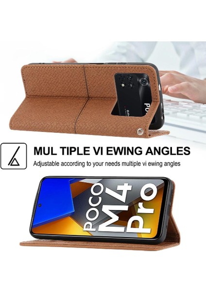 Xiaomi Poco M4 Pro 4g Flip Folio Kitap Pu Deri Kapak El Kartı (Yurt Dışından)