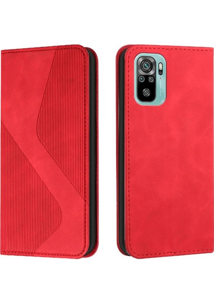 Xiaomi Redmi Için Not 10 4g Cüzdan Kılıf Kickstand Folio Kapak Manyetik Pu (Yurt Dışından)