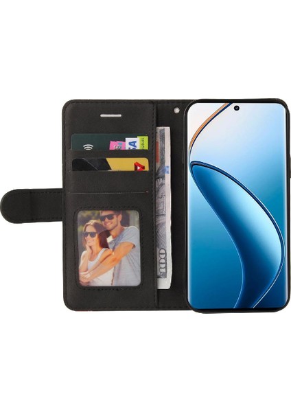 Realme 12 Pro Artı Kickstand Koruyucu Iki Renkli Dikiş Için Flip Case (Yurt Dışından)