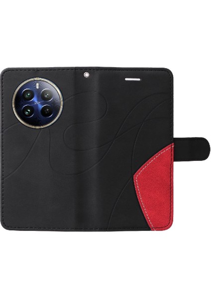 Realme 12 Pro Artı Kickstand Koruyucu Iki Renkli Dikiş Için Flip Case (Yurt Dışından)