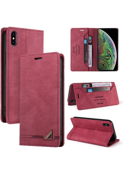 IPhone Xs Max Premium Deri Kickstand Iki Kart Yuvaları Premium Kılıf (Yurt Dışından)