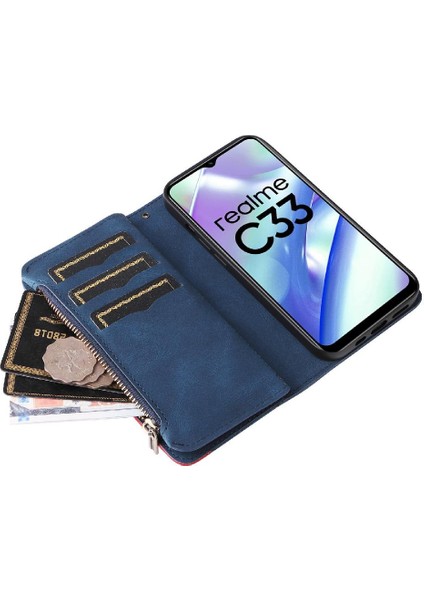 Realme C33 Dokuz Kart Yuvaları Için Kılıf Kart Yuvası ile Kickstand Koruyucu (Yurt Dışından) fırsatları