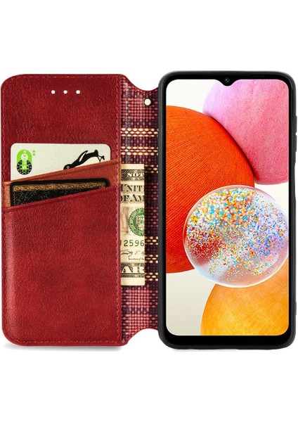 Samsung Galaxy A14 4g Zarif Iş Deri Kılıf Moda (Yurt Dışından)