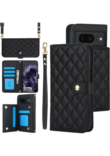 5 Kart Yuvaları ile Google Piksel 8 Anti Hırsızlık Fırça Crossbody Tarzı Için Kılıf (Yurt Dışından)