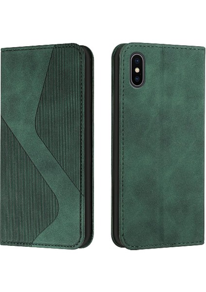 IPhone Xs Max Cüzdan Için Kılıf Kickstand Pu Deri Kart Yuvaları Tutucu Folio (Yurt Dışından)