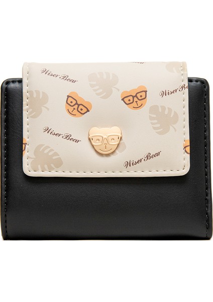 Sevimli Ayı Tokalı Kadın Kısa Cüzdan (Yurt Dışından)