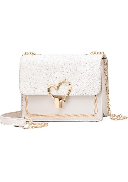 Küçük Taze Zincir Pullu Çapraz Askılı Küçük Kare Çanta (Yurt Dışından)