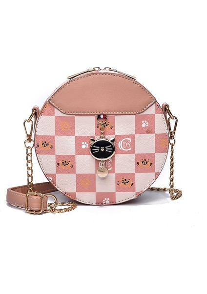 Küçük Taze Kontrast Renkli Tek Omuz Zincirli Yuvarlak Çanta (Yurt Dışından)