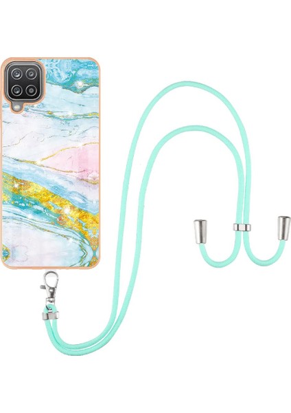 Samsung Galaxy A12 5g Mermer Crossbody Kordon Askısı Tampon Yumuşak (Yurt Dışından)