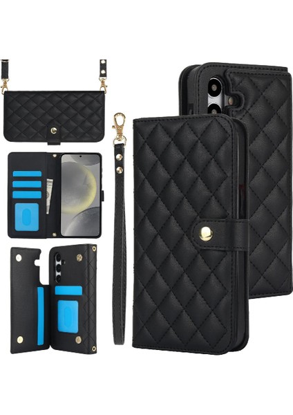 Samsung Galaxy S24 Standı Fonksiyonu Crossbody Tarzı 5 Kart ile (Yurt Dışından)