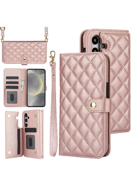 Samsung Galaxy S24 Standı Fonksiyonu Crossbody Tarzı 5 Kart ile (Yurt Dışından)