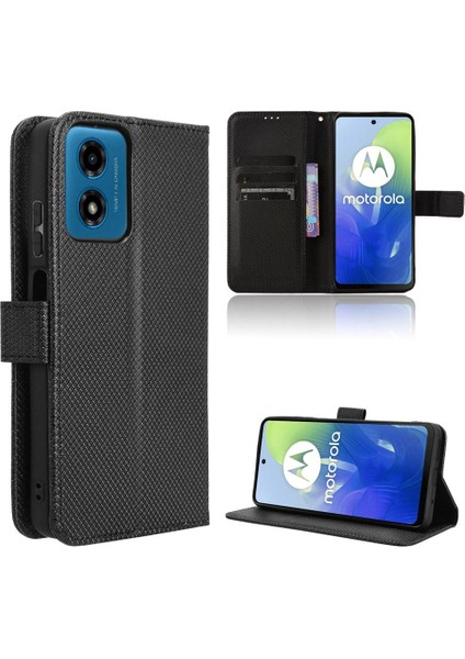 Motorola Moto G04/G24 Manyetik Cüzdan Kart Tutucu Kapak Kickstand (Yurt Dışından)