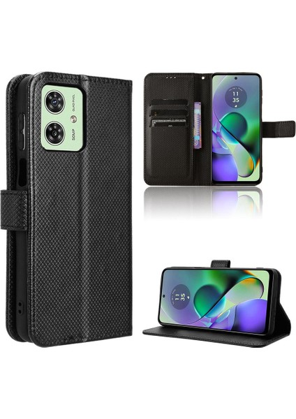 Motorola Moto G54 5g Manyetik Cüzdan Kapak Kickstand Kart Tutucu (Yurt Dışından)