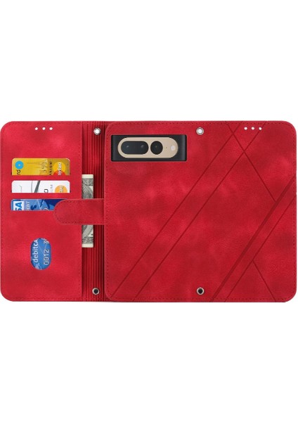 Google Piksel 8 Pro Kickstand Bilek Kayışı Pu Deri Kapak Için Filp Durumda (Yurt Dışından)