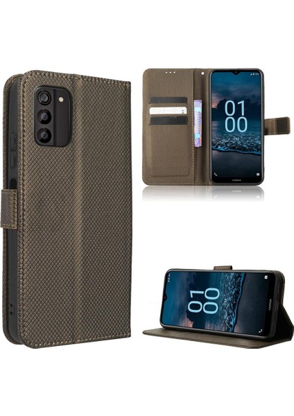 Nokia G100 Kickstand Kart Tutucu Kapak Manyetik Cüzdan Için Kılıf (Yurt Dışından)