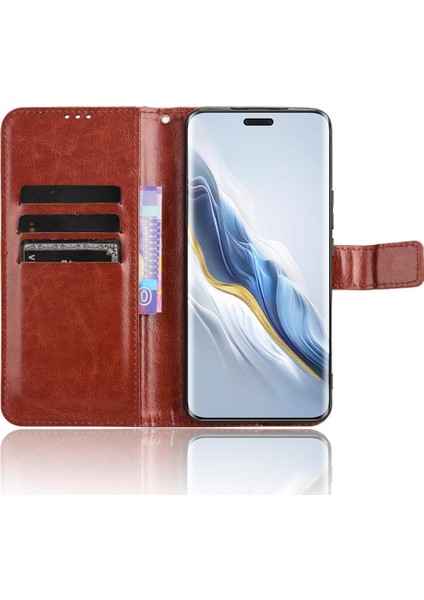 Onur Için Kılıf Sihirli 6 Pro 5g Manyetik Kart Tutucu Cüzdan Kapak Çevirin (Yurt Dışından)