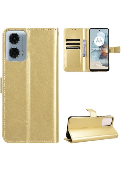 Motorola Moto G34 5g Kapak Çevirin Manyetik Cüzdan Kart Tutucu (Yurt Dışından)