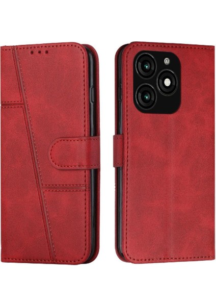 Tecno Spark 20 Için Kılıf Darbeye Kapak Kapak Yan Toka Pu Deri (Yurt Dışından)