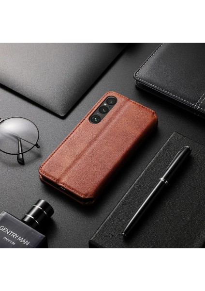 Sony Xperıa 1 V Moda Tasarım Cüzdan Fonksiyonu Için Kılıf Zarif Flip (Yurt Dışından) modelleri