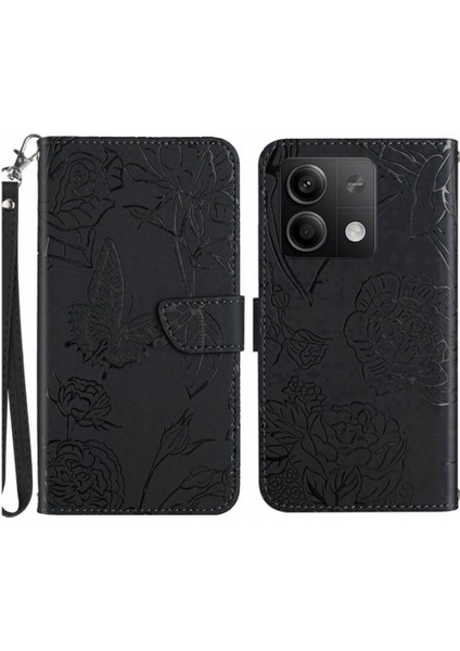 Xiaomi Redmi Için Not 13 4g Bilek Kayışı ile Pu Deri Kapak Çevirin (Yurt Dışından)