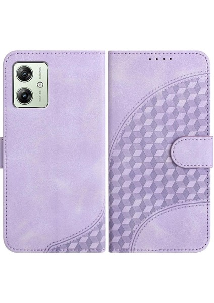 Motorola Moto G54 5g Manyetik Kart Tutucu Geometrik Desen Pu (Yurt Dışından)