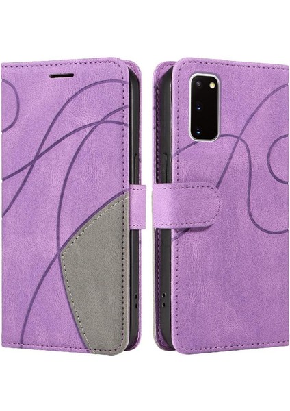 Samsung Galaxy S20 Için Kılıf Pu Deri Flip Folio Kılıf Kickstand Iki Renkli (Yurt Dışından)