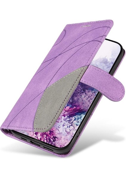 Samsung Galaxy S20 Için Kılıf Pu Deri Flip Folio Kılıf Kickstand Iki Renkli (Yurt Dışından)