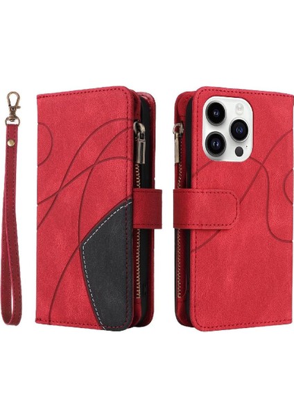 Kart Yuvası Standı Fermuar ile IPhone 14 Pro Kickstand Koruyucu Kılıf (Yurt Dışından)