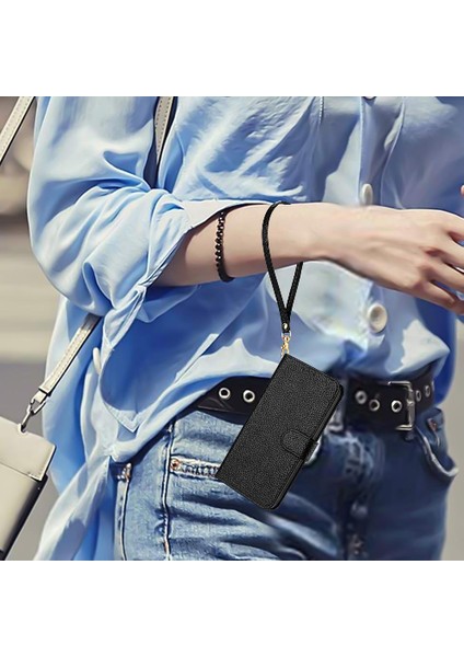 Telefon Kılıfı Için Xiaomi 13 Lite Flip Folio Cüzdan Kart Yuvaları Tutucu Pu (Yurt Dışından)