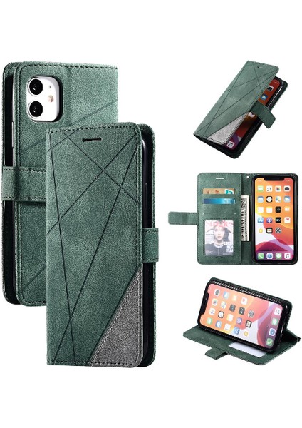 IPhone 12 Için Kılıf Mini Manyetik Kart Tutucu Kickstand Cüzdan Flip Folio (Yurt Dışından)