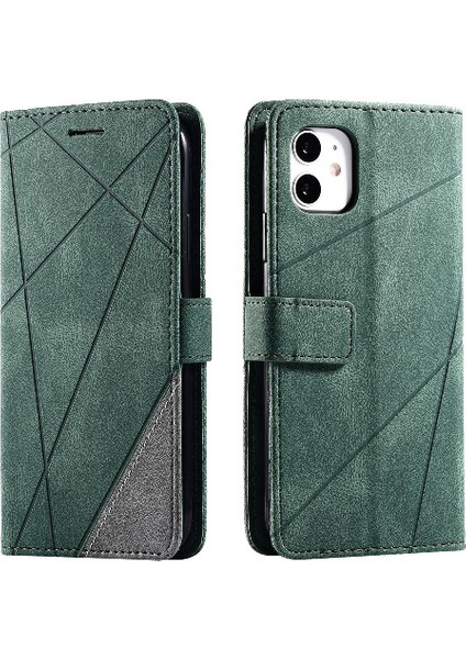 IPhone 12 Için Kılıf Mini Manyetik Kart Tutucu Kickstand Cüzdan Flip Folio (Yurt Dışından)
