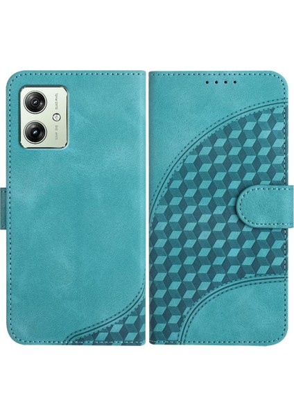 Motorola Moto G54 5g Manyetik Kart Tutucu Geometrik Desen Pu (Yurt Dışından)