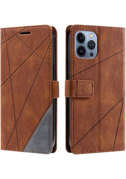 IPhone 13 Için Kılıf Pro Cüzdan Flip Folio Manyetik Pu Deri Kart Tutucu (Yurt Dışından)
