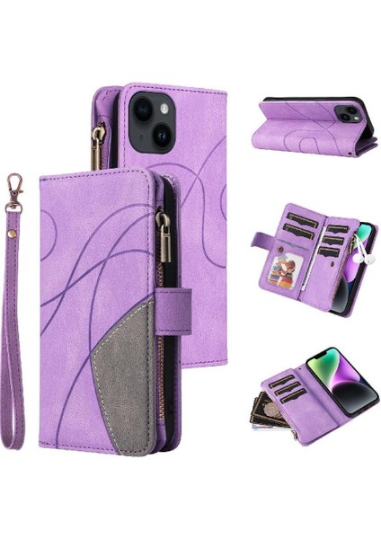 Kart Yuvası Standı ile IPhone 15 Artı Durumda Dokuz Kart Yuvaları Iki Renkli (Yurt Dışından)