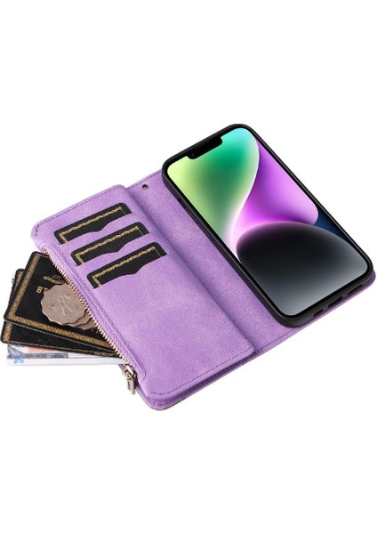 Kart Yuvası Standı ile IPhone 15 Artı Durumda Dokuz Kart Yuvaları Iki Renkli (Yurt Dışından)