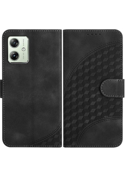 Motorola Moto G54 5g Manyetik Kart Tutucu Geometrik Desen Pu (Yurt Dışından)