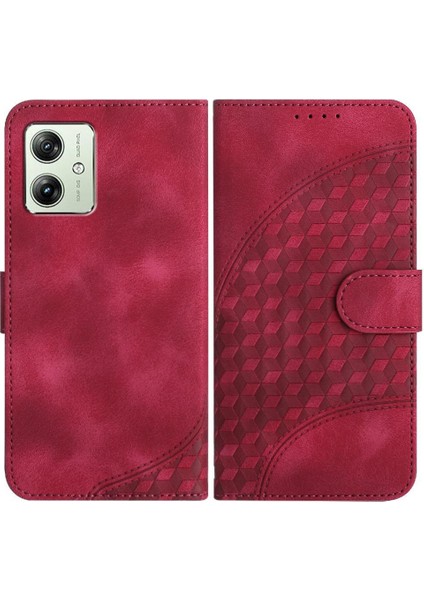 Motorola Moto G54 5g Manyetik Kart Tutucu Geometrik Desen Pu (Yurt Dışından)