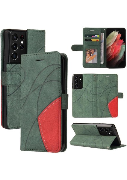 Samsung Galaxy S21 Ultra Pu Deri Flip Folio Kılıf Kickstand (Yurt Dışından) modelleri