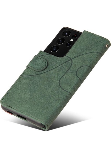 Samsung Galaxy S21 Ultra Pu Deri Flip Folio Kılıf Kickstand (Yurt Dışından) fırsatları