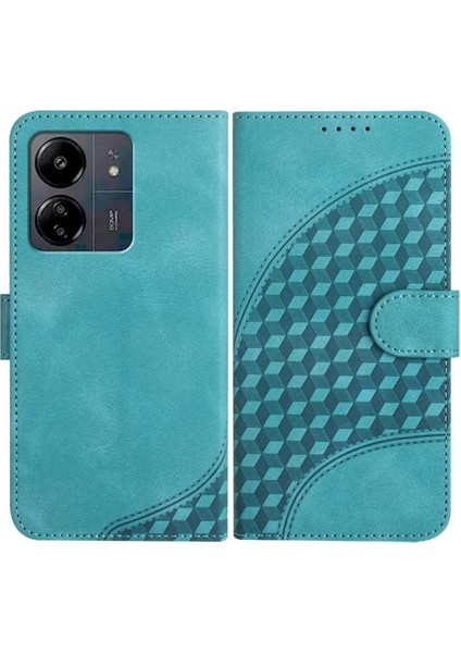 Xiaomi Redmi Için Kılıf Redmi Manyetik Kart Tutucu Geometrik Desen Pu Flip (Yurt Dışından)