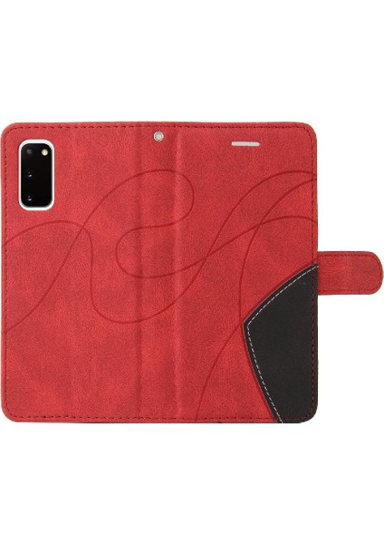 Samsung Galaxy S20 Için Kılıf Pu Deri Flip Folio Kılıf Kickstand Iki Renkli (Yurt Dışından)