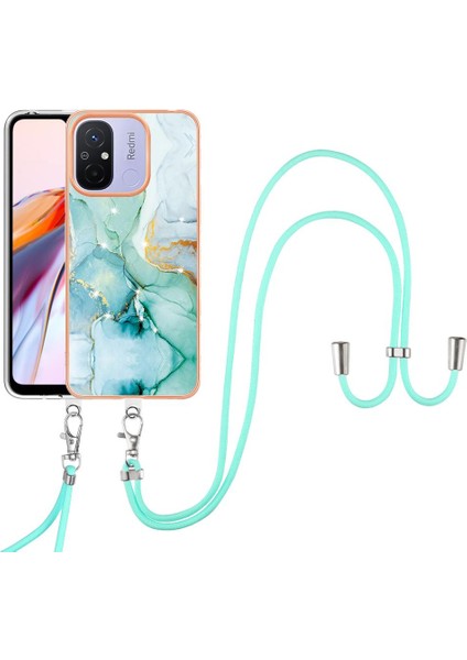 Xiaomi Redmi Için 12C Mermer Tampon Crossbody Kordon Askısı Yumuşak (Yurt Dışından)