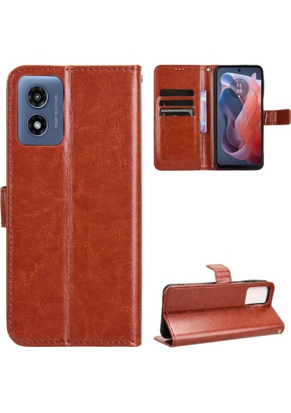Motorola Moto G Oynamak Için Kılıf 4g 2024 Kart Tutucu Cüzdan Manyetik Kapak (Yurt Dışından)