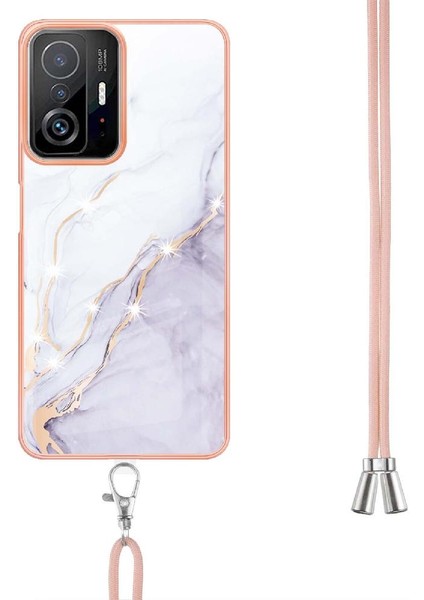 Xiaomi 11T/11T Pro Mermer Anti-Scratch Yumuşak Tampon Crossbody (Yurt Dışından)