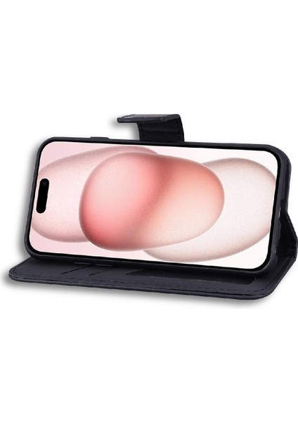 IPhone 15 Için Flip Case Kapak Basit Iş Deri Kılıf Cüzdan (Yurt Dışından)