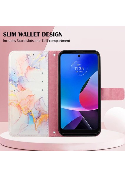 Motorola Moto G Oynamak Için Kılıf 4g 2024 Pu Deri Cüzdan Mermer Desen (Yurt Dışından) fırsatları